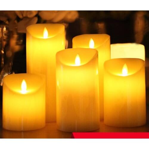 12pcs/lot LED Auto Electronic Flameless Candle Automatic Lights Large Size Simulation Candle Lamp Party Wedding Birthday Decor