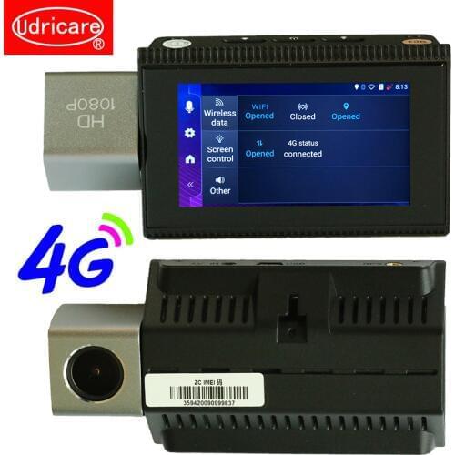 Udricare 4G SIM Card Android WiFi Bluetooth Mini DVR 4 inch Touch Screen Remote Parking Monitor Mobile Phone Internet DVR