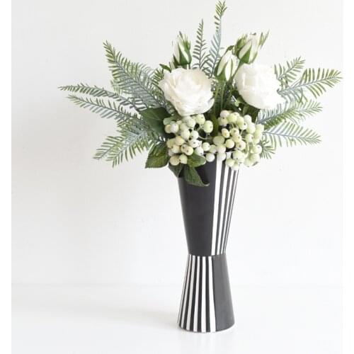 Vase Home Decor Flower Pot Simple Modern Black And White Art ваза Creativity Geometry Ceramics Dining Tables Nordic декор дома