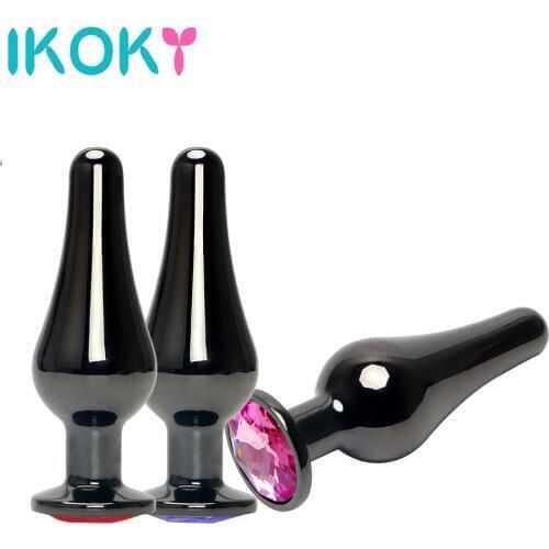 IKOKY Metal Anal Plug Jewelled Crystal Butt Plug Sex Toys for Women Men Adult Sex Products Stainless Steel Prostata Massage