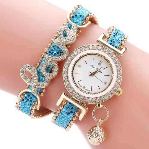 Ladies Entangled Circle Watch Jewelry Rhinestone Pendant Wristwatches Women Dress Bracelet Vintage Quartz Watches Timepiece