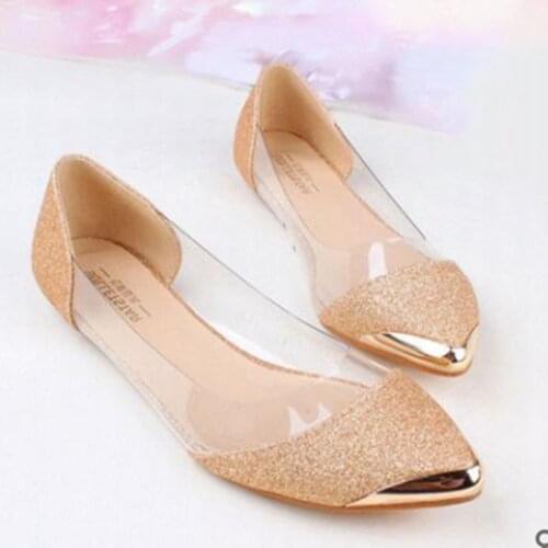 Femininos Hot Selling Flats Plain Round Toe Soft Shoes For Tender Wide Feet Champagne Gold Grey Black Slip-on 41 35 Designer 19