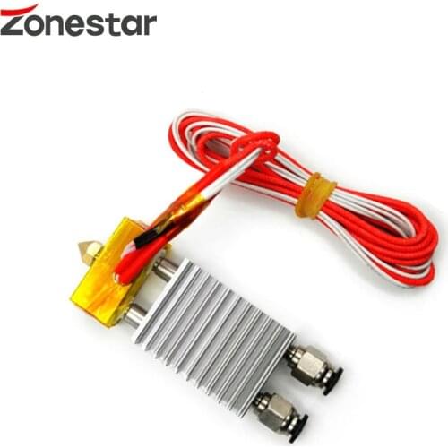 ZONESTAR Dual Extruder Hotend 2-IN-1-OUT Mixing Color Dual Color 3D Printer Parts Extrusora Nozzle 0.4mm Filament 1.75mm