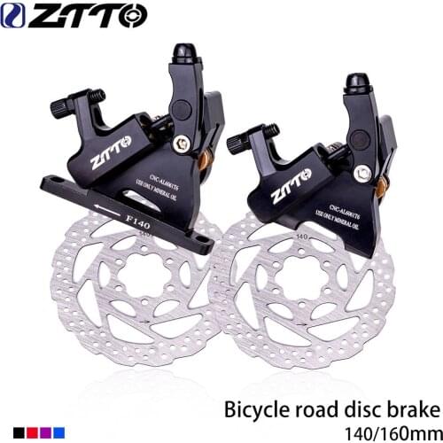 ZTTO Road Bicycle Mechanical Disc Brake Hydraulic Bike Disc Brakes Caliper Flat Mount Brakes Rotor 140 Wire Pull