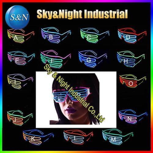 100PC/Lot EL wire two colors mix flashing glasses LED glasses EL glasses Shutter Glasses mix color
