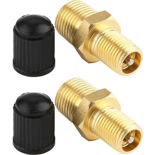 2Pcs ABS Brass 1/8" NPT MPT Brass Air Compressor Tank Fill Valve tapones Car Wheel Tires Valves Black Gold