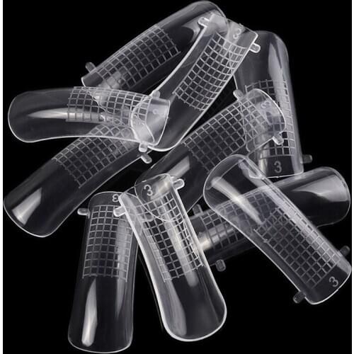 100PCS Nail Dual Forms Finger Extension Transparent Quick Building Nail Mold Tips Nail Art UV Extend Gel Nail Extension Tool