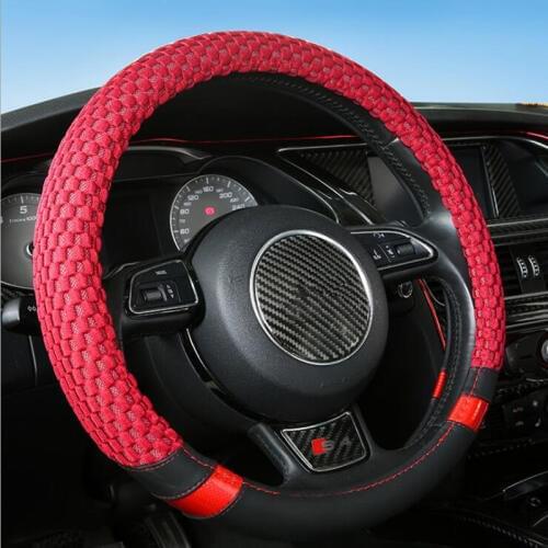 5 colors Sport Fit Most Car Styling Ice Silk Breathable Non-Slip Steering Wheel Cover Diameter 38cm Auto Car Accessories