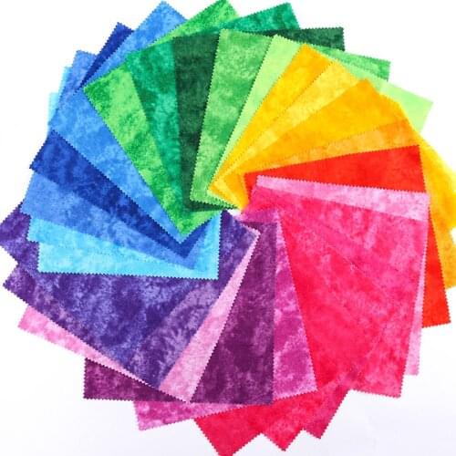 5Pcs/Set 20cm*20cm Tie-Dye Print Patchwork Cotton Fabric Children Rainbow Fabric Diy Cloth Handmade Accessories
