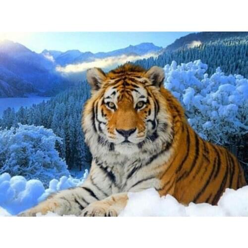 Diamond Painting Cross Stitch Square Diamonds Mosaic Animal Tiger 5D DIY Diamond Embroidery Needlework Patterns Rhinestone