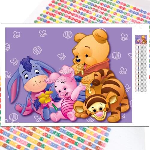 5D Diamond Painting Disney Winnie the Pooh DIY Full Drill Set Cartoon Kit Handicraft Rhinestone Embroidery Art Mosaic Home Decor
