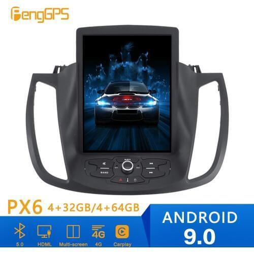 Android 9.0 Tesla Style Car Radio Vertical Screen For Ford KUGA 2013+ GPS Navigation Recorder Multimedia No CD Player