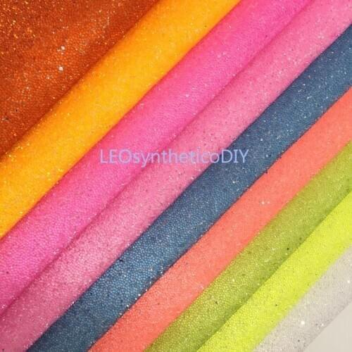 1PC 21X29CM Neon Beading Glitter Fabric, Chunky Glitter Leather, Glitter Leather Sheets For Making Bows LEOsyntheticoDIY T29