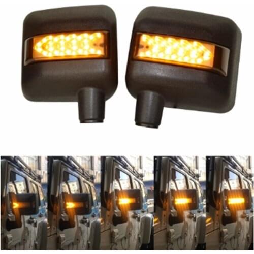 Wrangler Sidelight Rear view Side Mirror Housing Lamps White LED Yellow Turn Signal Lights For Jeep 2007-2018 JK JKU
