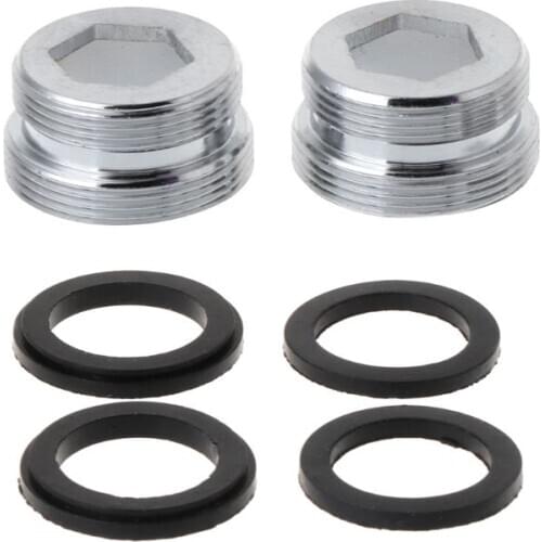 2 2 Pcs Dual Thread Faucet Adapter Transfer M22 Inner M24 Outer Metric Solid Connector Water Purifier Kitchen Bathroom Tap Parts