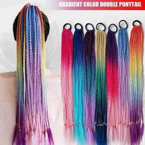 Girls Elastic Hair Band Rubber Band Hair Accessories Wig Ponytail Hair Ropes Kids Twist Braid Rope Headdress Hair Braider