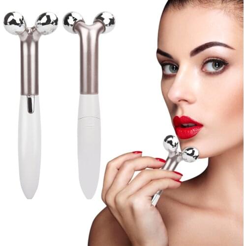 2 In 1 Electric Face Massager Roller 3D V Face Line Shape Heated Eyelash Curler Makeup Wrinkle Remover Skin Lifting Beauty Tool