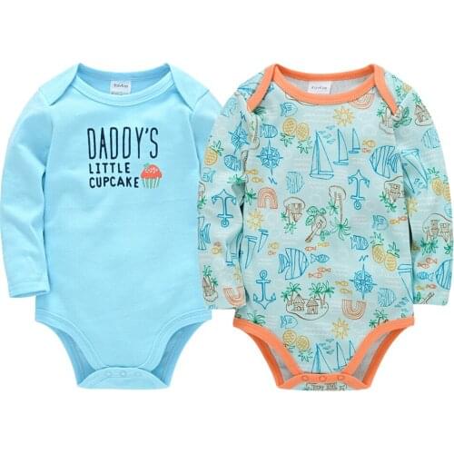 Infant Cotton Baby Bodysuit roupa bebe Cute Print Boy Girls Clothes Autumn O-neck Onesie Long Sleeve Jumpsuit Toddlers Outfits