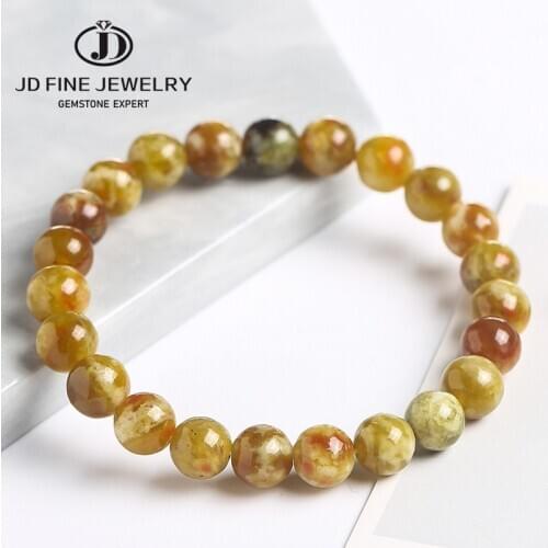 JD Natural Stone Brown Green Dragon Vein Agates Round Loose Beads Bracelet 6 8 10 MM Pick Size For Jewelry