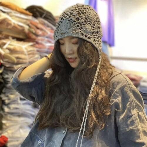 202105- shi new Hand knitting Lolita leisure lady bucket cap women fishermen hat