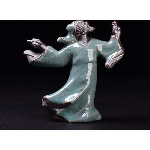 Chinese Traditional Ceramic Porcelain Buddha Monk Statue Figurines Fengshui Gifts Tea Pets Bonsai Landscape Home Decoration