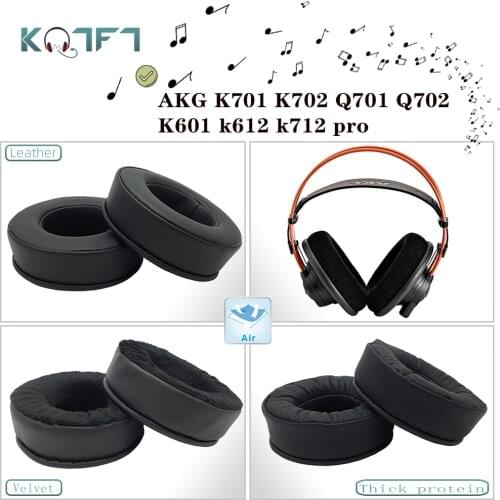 KQTFT Protein skin Replacement EarPads for AKG K701 K702 Q701 Q702 K601 k612 k712 pro Ear Pads Parts Earmuff Cover Cushion Cups
