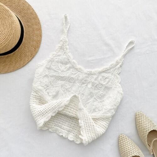 Lace Hollow Out Tank Tops Women 2020 Summer Patchwork Short Sexy Sleeveless Slim Fit Girls Young Style Lace Crochet Bralet Cami