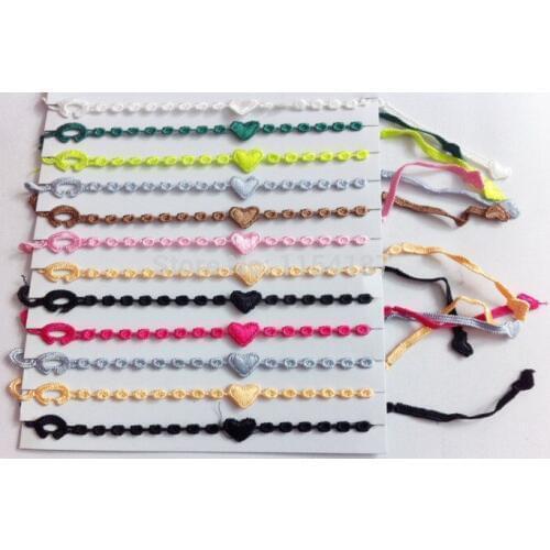 Min order $7)12pcs/bag Italy lace bracelet popular high quality fashion women lace bracelet heart shape 19 styles