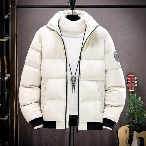 2021 Mens Winter Stand-up Collar Thick Thermal coat Youth Slim-Fit Trendy Casual Coats