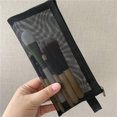 New Mesh Cosmetic Bag With Zipper Portable Makeup Bag Women Makeup Pouch Neceser Mujer Toiletry Bag Travel Organizer Neceser