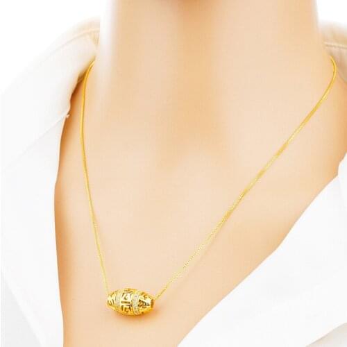 2020 New white crystal Transfer beads Pattern Gold Coin Necklace For Women Ladies beads Pendant Necklaces Jewelry Accessories