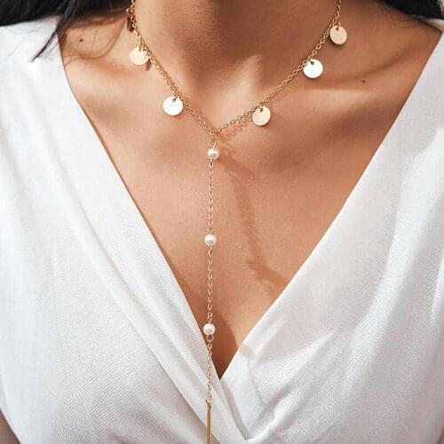 Fashion New Pearl One Word Pendant Necklace Pendant Necklace Charming Cute Lady Wedding Party Birthday Jewelry Gift