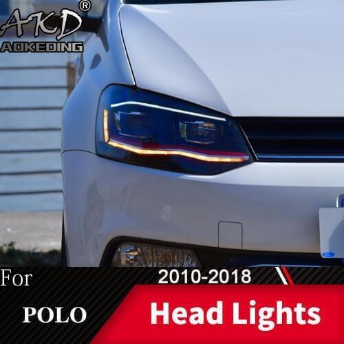Head Lamp For Car VW POLO 2010-2018 POLO Headlights Fog Lights Day Running Light DRL H7 LED Bi Xenon Bulb Car Accessory