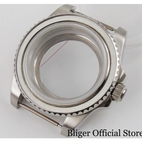 Full Steel Watch Case for NH35 NH35A NH36 NH36A Seeing Through Open Backcover without Cyclops Flat Sapphire Crystal