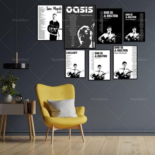 Pop music posters, lullaby lyrics posters, oasis song posters, lyrics posters, decorative wall home unique gift posters