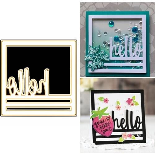 Hello Greeting Words Frame Metal Cutting Dies Stencil For Crafts Paper Cards Making Album Scrapbooking Embossing Template 2019