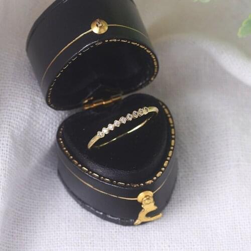 Simple Bride Round Crystal Engagement Ring Classic Female White Zircon Stone Ring Rose Gold Silver Color Wedding Rings For Women