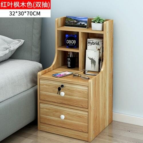 Simple modern bedside table simple shelf bedroom bedside imitation solid wood storage cabinet white nightstand bedroom furniture