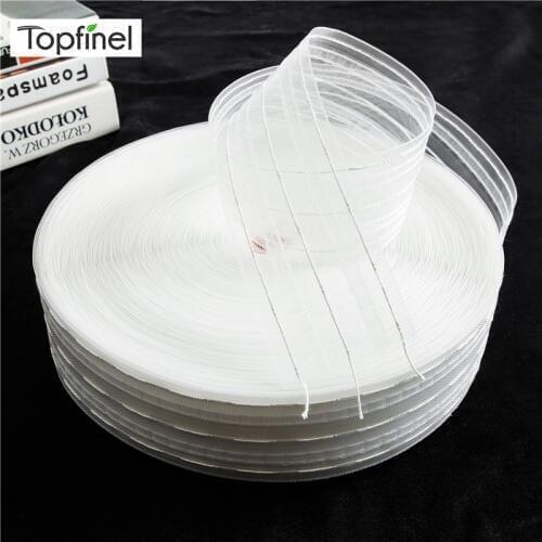 Topfinel Transparent Tulle Pleat Tape For Curtains Accessories Hook Curtain Header Ribbon Strap For Tulle Curtains