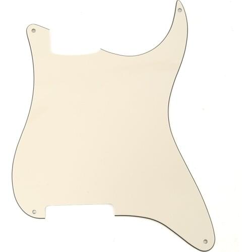 Musiclily 4 Hole Guitar Strat Pickguard Blanks Material for Stratocaster Style Guitar Custom, 3Ply Cream