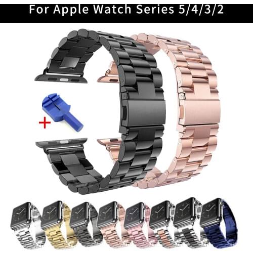 For apple watch band 6 se 5 4 38 42mm Stainless Steel Strap for iwatch loop 40 44mm for apple bands 3 2 1 sport watches bracelet