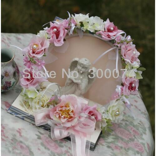Silk Floral Head Decoration Supplies For Bride Decorative Flowers Wreath Artificial Rose Flowers, High Quality Head Ornament