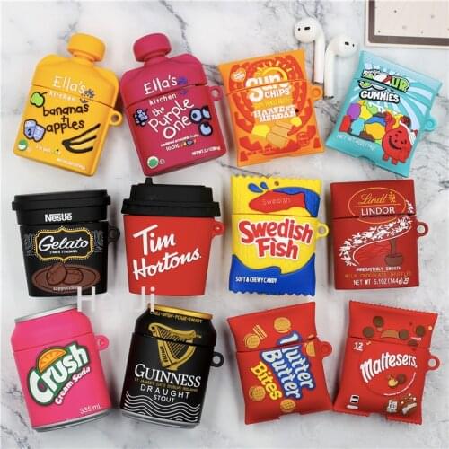 3D Cute Candy Potato Chips Silicone Case for Apple Airpods Pro Chocolate Biscuit for Air Pods 1 2 Case Wireless Charging Cover