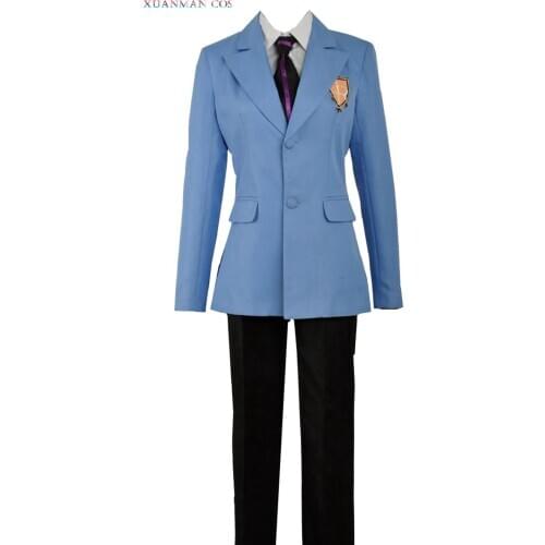 Ouran High School JK UniformSuit Host Club Haruhi Jacket Shirt Pants Cosplay Costume Outfit Clothing For Adult Halloween Party