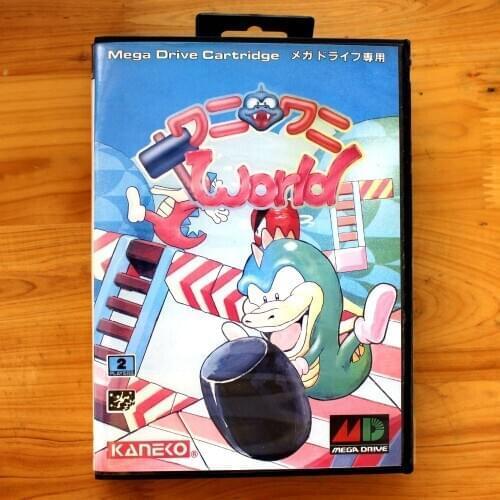 WaNi WaNi World 16 Bit SEGA MD Game Card With Retail Box For Sega Mega Drive For Genesis