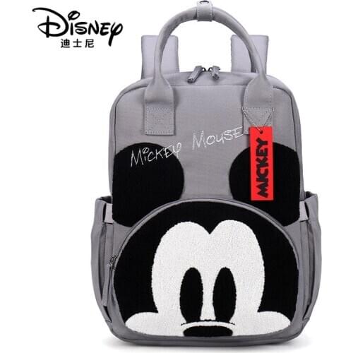 Disney Large Capacity Womens Mickey Mouse Backpack Waterproof Fashion Burden Relieving Diaper Bag Lady Shoulder Bag Handbag