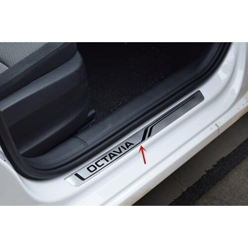 For Skoda Octavia 2015-2019 stainless steel car threshold guard plate anti-scratch protection decoration car accessories