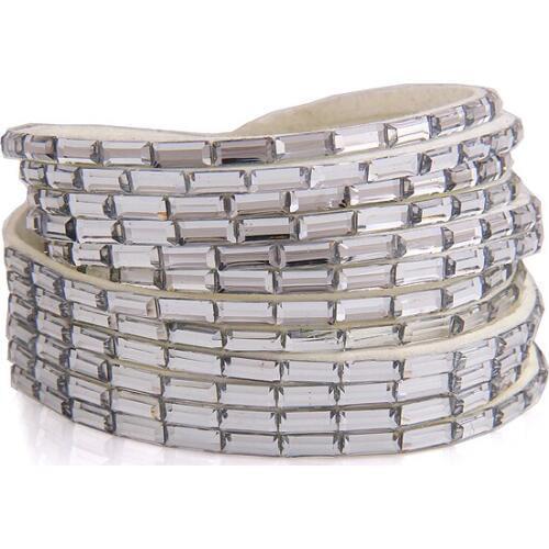 Fashion 8Colors female Bracelets & bangles Glass Crystal manual multilayer Leather bracelets
