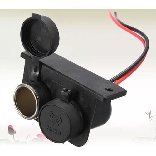 1 Pc Universal Dual Ports Motorcycle Cigarette Lighter Socket Power Plug Socket Handlebar Mount for GPS Phones