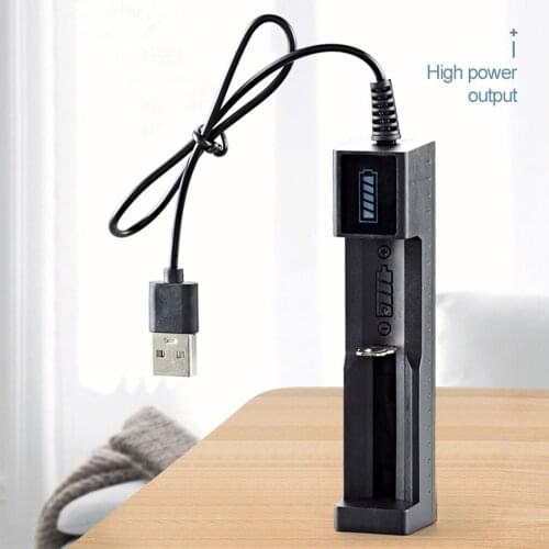 1 Slot Charger Li-ion Battery USB Independent Charging For 18650 18350 16340 14500 26650 Battery Charging Station Stand